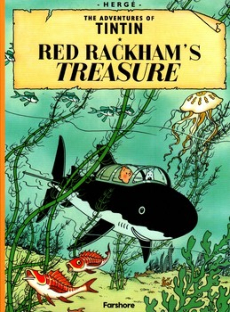 تصویر  The adventures of Tintin - red rackjams treasure (رحلی-شمیز)